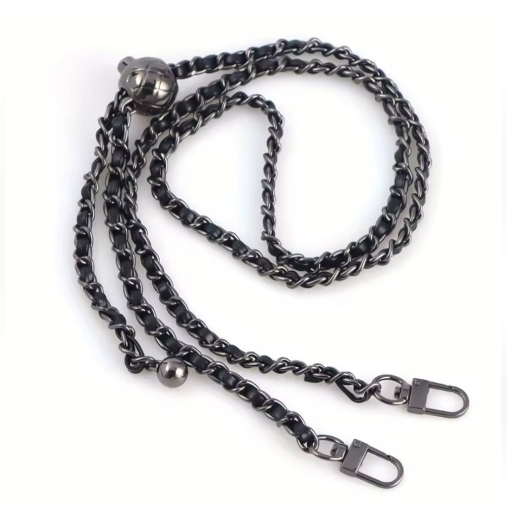 NEW 3 Way-Gunmetal Necklace/Chain Strap/Belt